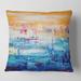 Designart 'Orange Meets Blue Abstract' Modern Printed Throw Pillow