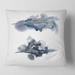 Designart 'Abstract Of Dark Blue Clouds II' Modern Printed Throw Pillow