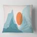 Designart 'Red Moon Over Abstract Blue Mountains I' Modern Printed Throw Pillow