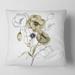 Designart 'Anemone Bouquet Flower With Eucalyptus Branches' Traditional Printed Throw Pillow