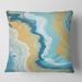 Designart 'Abstract Marble Composition In Yellow and Blue III' Modern Printed Throw Pillow
