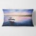 Designart 'Fishing Boat By The Shore During VIbrant Sunset' Lake House Printed Throw Pillow