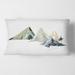 Designart 'Winter Minimalistic Dark Blue Mountain Landscape I' Modern Printed Throw Pillow