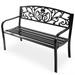 Costway 50'' Patio Park Garden Bench Porch Chair Steel Frame Cast Iron