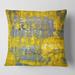Designart 'Yellow Meets Grey Abstract Art I' Modern Printed Throw Pillow