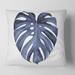 Designart 'Tropical Blue Watercolour Leaves III' Traditional Printed Throw Pillow