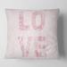 Designart 'Pink Pastel Love' Shabby Chic Printed Throw Pillow