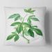 Designart 'Vintage Green Leaves Plants V' Traditional Printed Throw Pillow