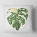 Designart 'Tropical Green Leaves In Summer Times III' Tropical Printed Throw Pillow