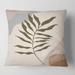 Designart 'Botanical Minimalist Leaf In Earth Tones I' Modern Printed Throw Pillow