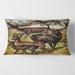 Designart 'Vintage Mammals I' Farmhouse Printed Throw Pillow