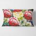 Designart 'Vintage VIbrant Red & Yellow Flower Still Life I' Traditional Printed Throw Pillow