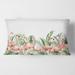 Designart 'Pink Flamingos & Palm Leaves & Tropical Birds' Traditional Printed Throw Pillow