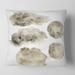 Designart 'Grey and Golden Beige Clouds II' Modern Printed Throw Pillow