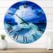 Designart 'Waves Breaking During Wild Ocean Tide' Nautical & Coastal wall clock