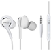 OEM InEar Earbuds Stereo Headphones for alcatel Pixi 3 (5) Plus Cable - Designed by AKG - with Microphone and Volume Buttons (White)