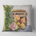 Designart 'Vintage Fruits V' Farmhouse Printed Throw Pillow