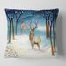 Designart 'Winter Landscape With Deers' Traditional Printed Throw Pillow