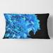 Designart 'Detail of Blue Flowers On Black I' Traditional Printed Throw Pillow