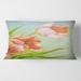 Designart 'Vintage Red Tulips Flowers I' Traditional Printed Throw Pillow