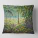 Designart 'Pine Trees and Bushes In The Forest I' Lake House Printed Throw Pillow