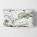 Designart 'Tropical S Pattern With Monstera & Coconut Leaves' Traditional Printed Throw Pillow