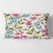 Designart 'Vintage Pink and Blue Wildflowers' Traditional Printed Throw Pillow