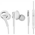 OEM InEar Earbuds Stereo Headphones for LG Optimus L1 II Tri E475 Plus Cable - Designed by AKG - with Microphone and Volume Buttons (White)