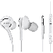 OEM InEar Earbuds Stereo Headphones for Unnecto Air 4.5 Plus Cable - Designed by AKG - with Microphone and Volume Buttons (White)