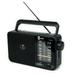 hdi audio home portable retro am/fm radio player + headphone jack + built in speaker rugged | large tuning knob | best reception | (black)