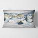 Designart 'Mountain Village In Winter' Traditional Printed Throw Pillow