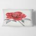 Designart 'Vintage Red Rose Flower I' Traditional Printed Throw Pillow