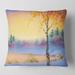 Designart 'Winter Landscape Evening Sky Over Lake' Traditional Printed Throw Pillow