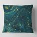 Designart 'Dark Blue Marble With Golden Glitter' Modern Printed Throw Pillow