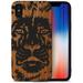 Case Yard Wooden Case for iPhone-XS-Max Soft TPU Silicone cover Slim Fit Shockproof Wood Protective Phone Cover for Girls Boys Men and Women Supports Wireless Charging Lion Face Design