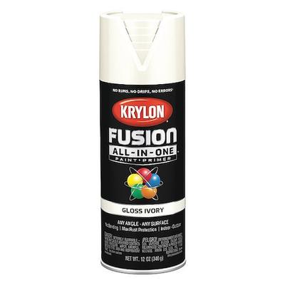 KRYLON K02711007 Rust Preventative Spray Paint, Ivory, Gloss, Solvent, 12 oz