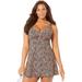 Plus Size Women's Sweetheart Underwire Swimdress by Swimsuits For All in Animal (Size 14)