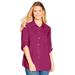 Plus Size Women's Utility Button Down Shirt by Woman Within in Raspberry (Size 18/20)