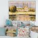 East Urban Home Historic Church on the Rock on Banks of the River - Painting on Canvas Metal | 16 H x 32 W x 1 D in | Wayfair