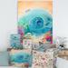 East Urban Home Turquoise Ocean Spiral w/ Coral Reef Fishes - Painting on Canvas Metal in Blue/Green | 32 H x 16 W x 1 D in | Wayfair