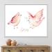 East Urban Home Spring Bird On Blooming Branch w/ Green Leaves - Print on Canvas Metal in Pink | 24 H x 32 W x 1 D in | Wayfair