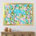 East Urban Home Little Birds Sitting on Spring Flow - Picture Frame Painting on Canvas Metal in Blue/Green/Pink | 30 H x 40 W x 1.5 D in | Wayfair