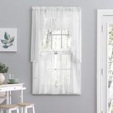 Red Barrel Studio® Matasha Solid Color Swag 62" Window Valance Polyester in White/Brown | 38 H x 62 W x 1.75 D in | Wayfair