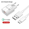 Chargeur de téléphone portable QC 3.0 rapide prise ue câble USB type-c pour Xiaomi Mi 11 10 T