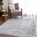 Askeaton 6'7" x 9' Washable Moroccan Blue/Gray/Ink Blue/Light Gray/Teal Washable Area Rug - Hauteloom