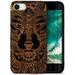 Case Yard Wooden Case for iPhone-SE Soft TPU Silicone cover Slim Fit Shockproof Wood Protective Phone Cover for Girls Boys Men and Women Supports Wireless Charging Wolf Face Full Design