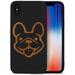 Case Yard Wooden Case for iPhone-XS-Max Soft TPU Silicone cover Slim Fit Shockproof Wood Protective Phone Cover for Girls Boys Men and Women Supports Wireless Charging Dog Face Design