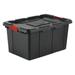 STERILITE 14669004 Storage Tote, Black/Red, Polypropylene, 30 1/2 in L, 20 5/8