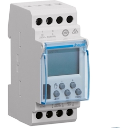 Hager Schaltuhr digi, 230VAC, 1kan, 43800h, DIN-Schiene, 24h Programm, Wochenprogramm, 2TE Image