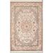 Floral Vegetable Dye Tabriz Oriental Wool Area Rug Hand-knotted Carpet - 4'1" x 6'2"